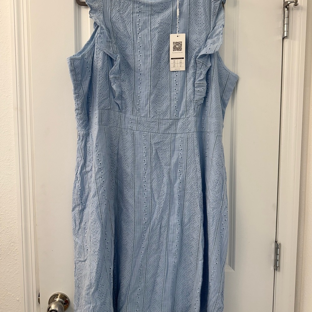 Wish Blue Asymmetrical Sundress Sleeveless Square Neck